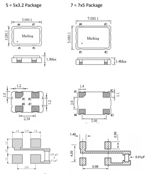 Mechanical Drawing - ECS ECS-327MVATX SMD MultiVolt™ Crystal Oscillators
